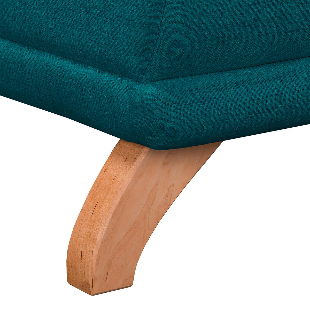 ECKSOFA in Textilgeflecht Petrol  - Wengefarben/Petrol, Design, Holz/Textil (257/174cm) - Livetastic
