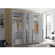 DREHTÜRENSCHRANK  in Weiß  - Schwarz/Weiß, MODERN, Glas/Holzwerkstoff (225/225/52cm) - Carryhome