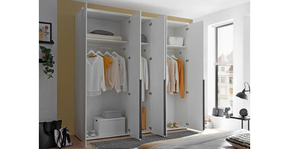 DREHTÜRENSCHRANK in Weiß - Schwarz/Weiß, MODERN, Glas/Holzwerkstoff (225/225/52cm) - Carryhome