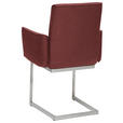 ARMLEHNSTUHL  in Stahl Mikrofaser  - Edelstahlfarben/Bordeaux, Design, Holzwerkstoff/Textil (63/91/60cm) - Dieter Knoll