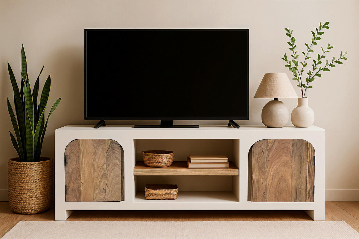 LOWBOARD  150/60/40 cm   - Naturfarben/Weiß, Design, Holz/Holzwerkstoff (150/60/40cm) - MID.YOU