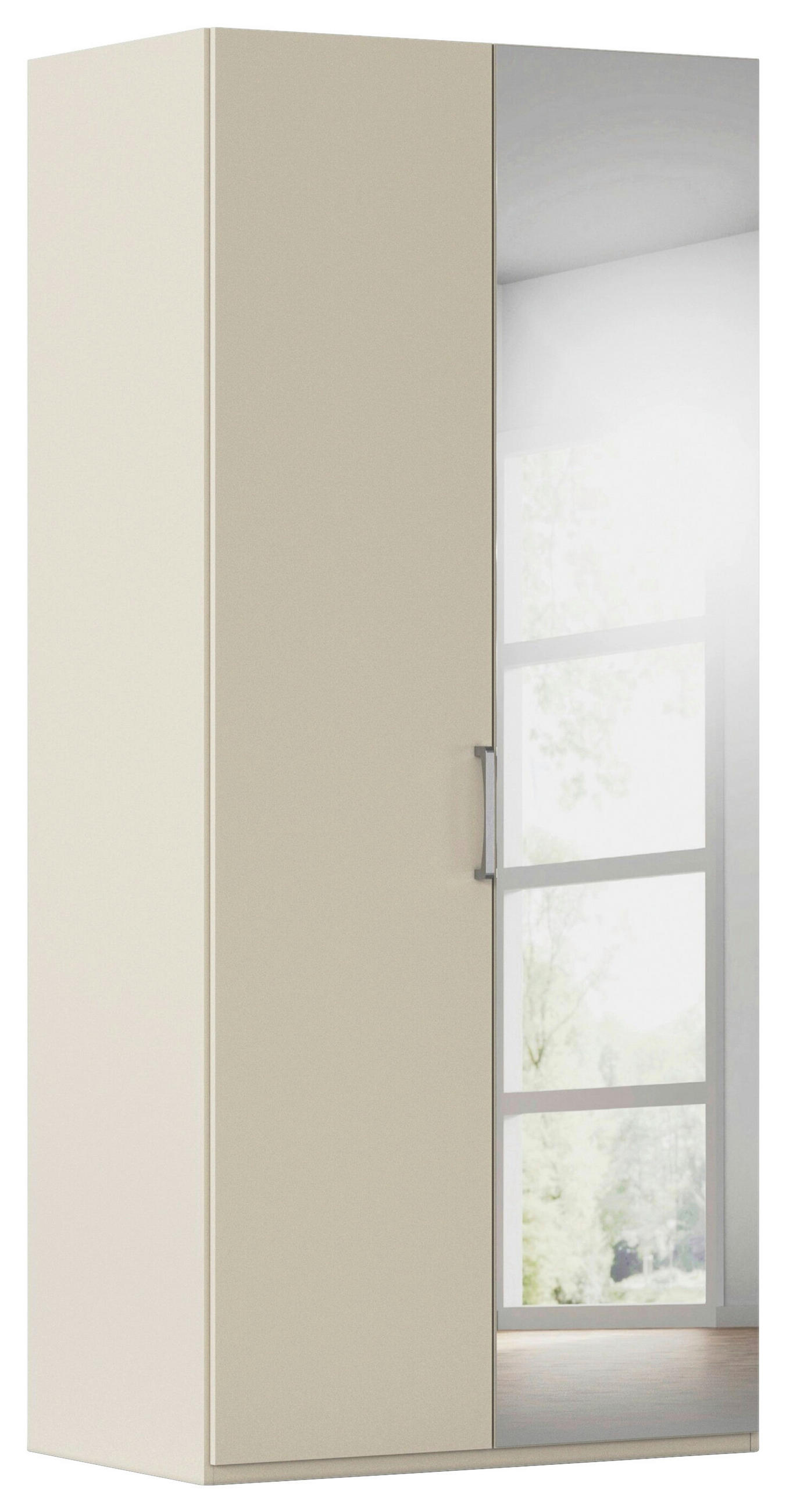 DREHTÜRENSCHRANK 101/223/61 cm,  in Champagner, 2-türig  - Chromfarben/Edelstahlfarben, Basics, Glas/Holzwerkstoff (101/223/61cm) - Novel