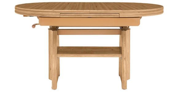 COUCHTISCH Wildeiche furniert 110-130,5/65/56-75 cm oval Wildeiche  - Wildeiche, KONVENTIONELL, Holzwerkstoff/Metall (110-130,5/65/56-75cm) - Venda