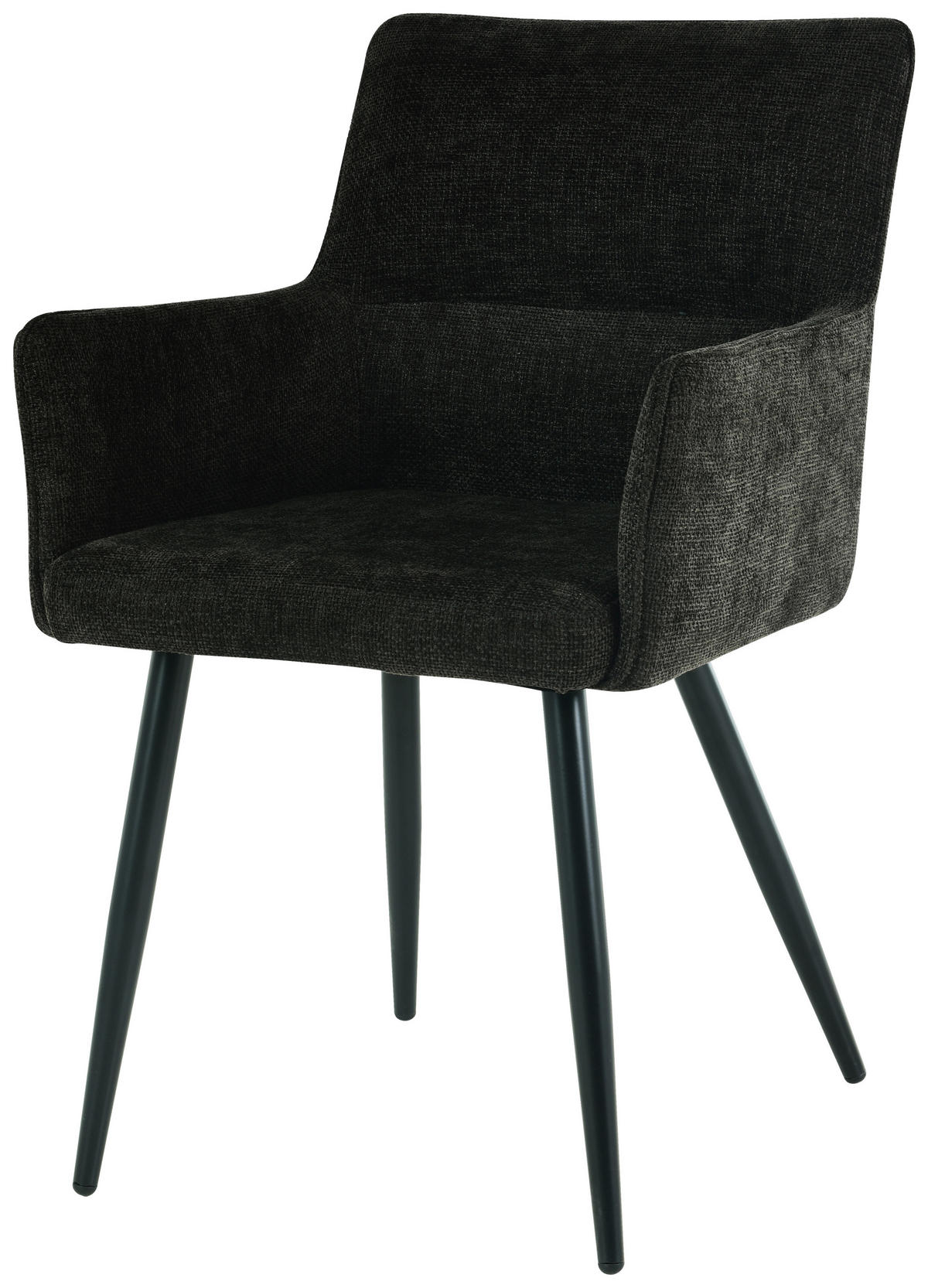 ŽIDLE S PODRUČKAMI, železo, vzhled lnu, černá - černá, Lifestyle, kov/dřevo (54/82/60cm) - MID.YOU