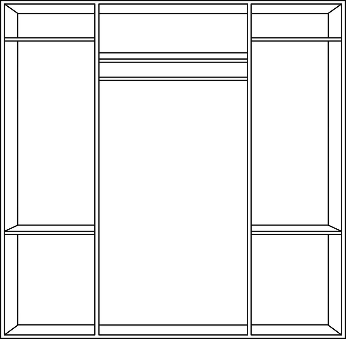 KLEIDERSCHRANK 180/198/58 cm 6-türig Graphitfarben, Weiß  - Alufarben/Graphitfarben, KONVENTIONELL, Glas/Holzwerkstoff (180/198/58cm) - Carryhome