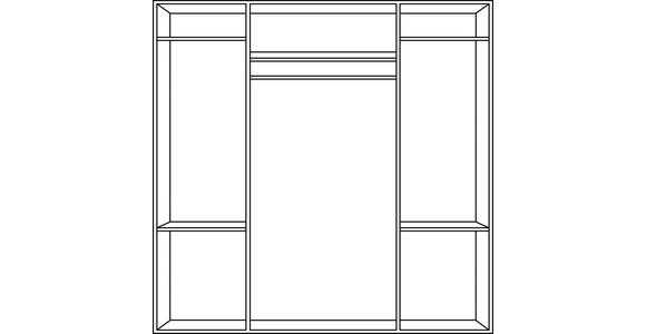 KLEIDERSCHRANK  in Graphitfarben, Weiß  - Alufarben/Graphitfarben, KONVENTIONELL, Glas/Holzwerkstoff (180/198/58cm) - Carryhome