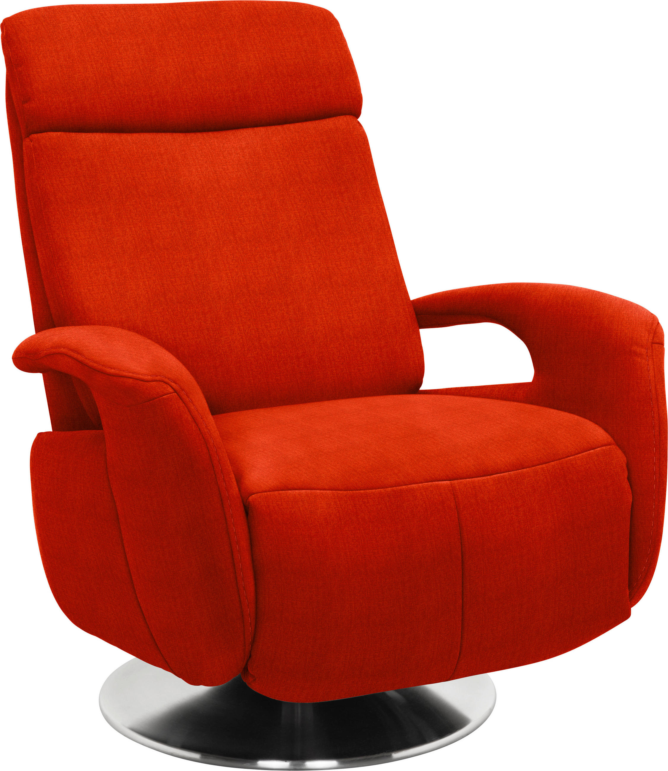 RELAXSESSEL in Textil Orange  - Edelstahlfarben/Orange, Konventionell, Textil/Metall (84/109/88cm) - Beldomo System