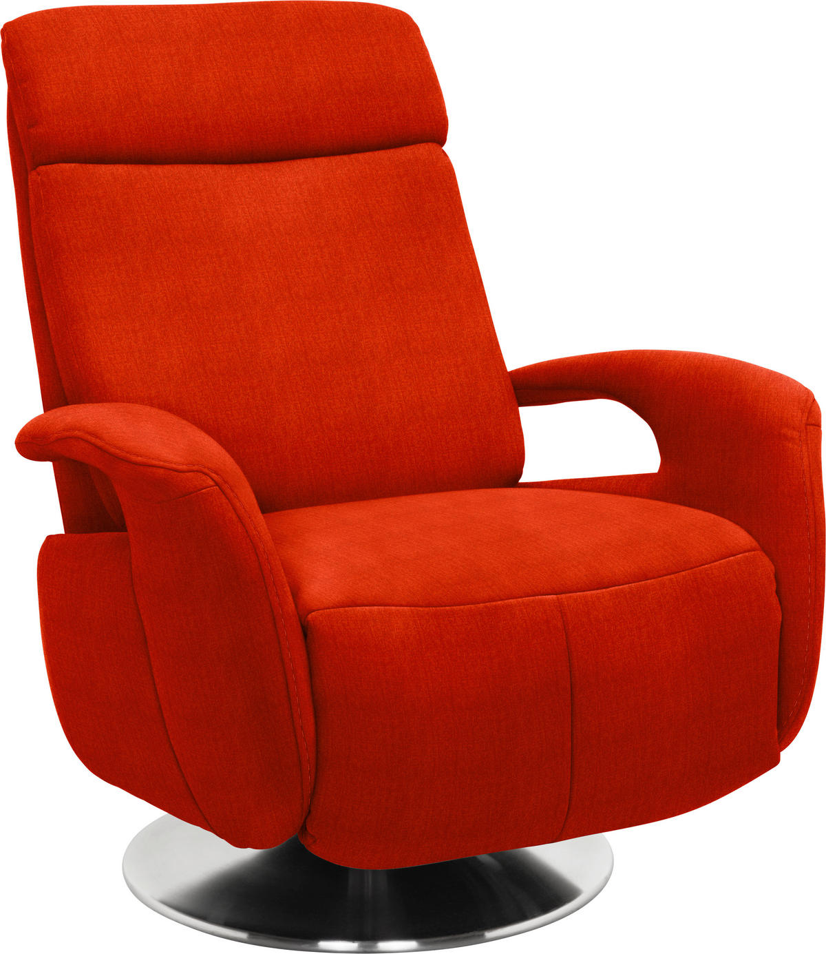 RELAXSESSEL in Textil Orange  - Edelstahlfarben/Orange, Konventionell, Textil/Metall (84/109/88cm) - Beldomo System