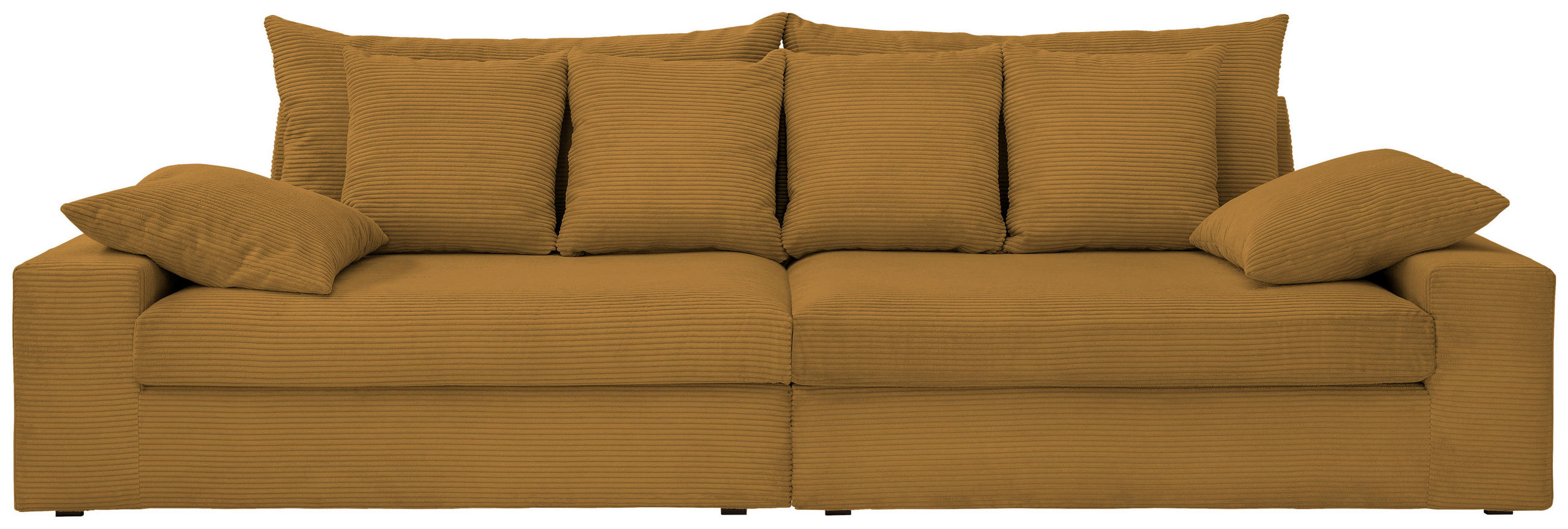 VIERSITZER-SOFA in Cord Goldfarben  - Goldfarben/Schwarz, MODERN, Kunststoff/Textil (308/80/140cm) - Livetastic