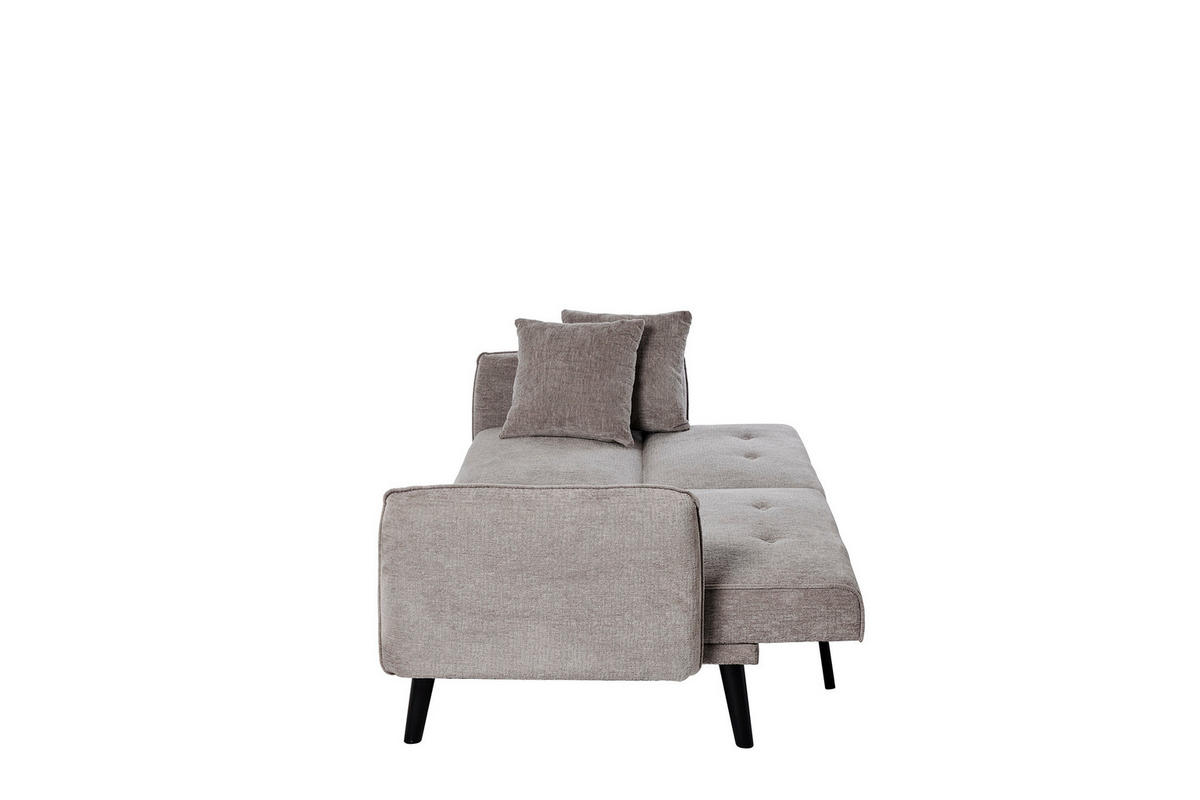 SCHLAFSOFA Bouclé Grau  - Schwarz/Grau, MODERN, Holz/Textil (191/83/84cm) - Livetastic