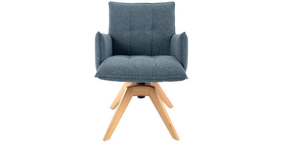 ARMLEHNSTUHL in Webstoff - Blau/Eichefarben, Design, Holz/Textil (57/86/65cm) - Valnatura