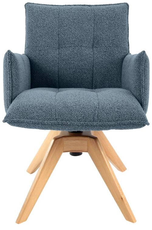 ARMLEHNSTUHL  in Webstoff  - Blau/Eichefarben, Design, Holz/Textil (57/86/65cm) - Valnatura