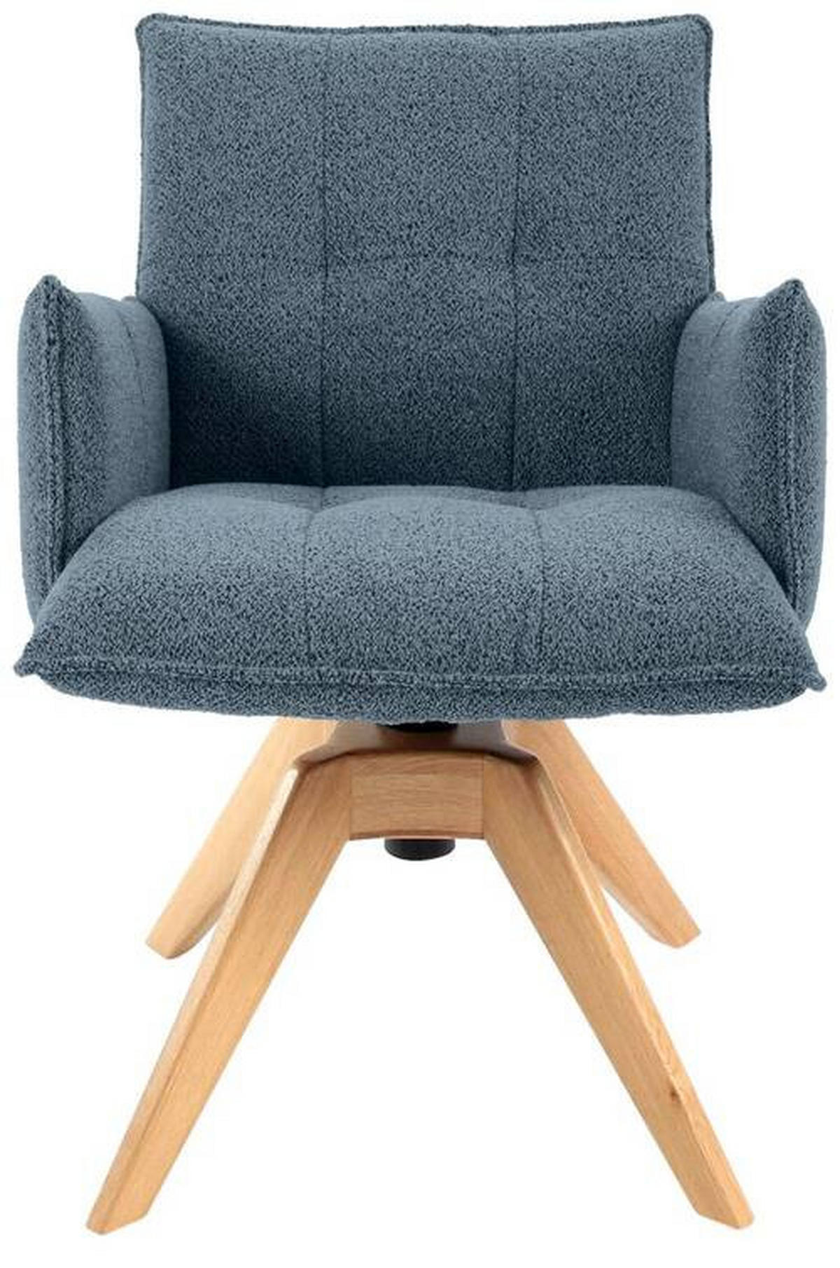 ARMLEHNSTUHL  in Webstoff  - Blau/Eichefarben, Design, Holz/Textil (57/86/65cm) - Valnatura