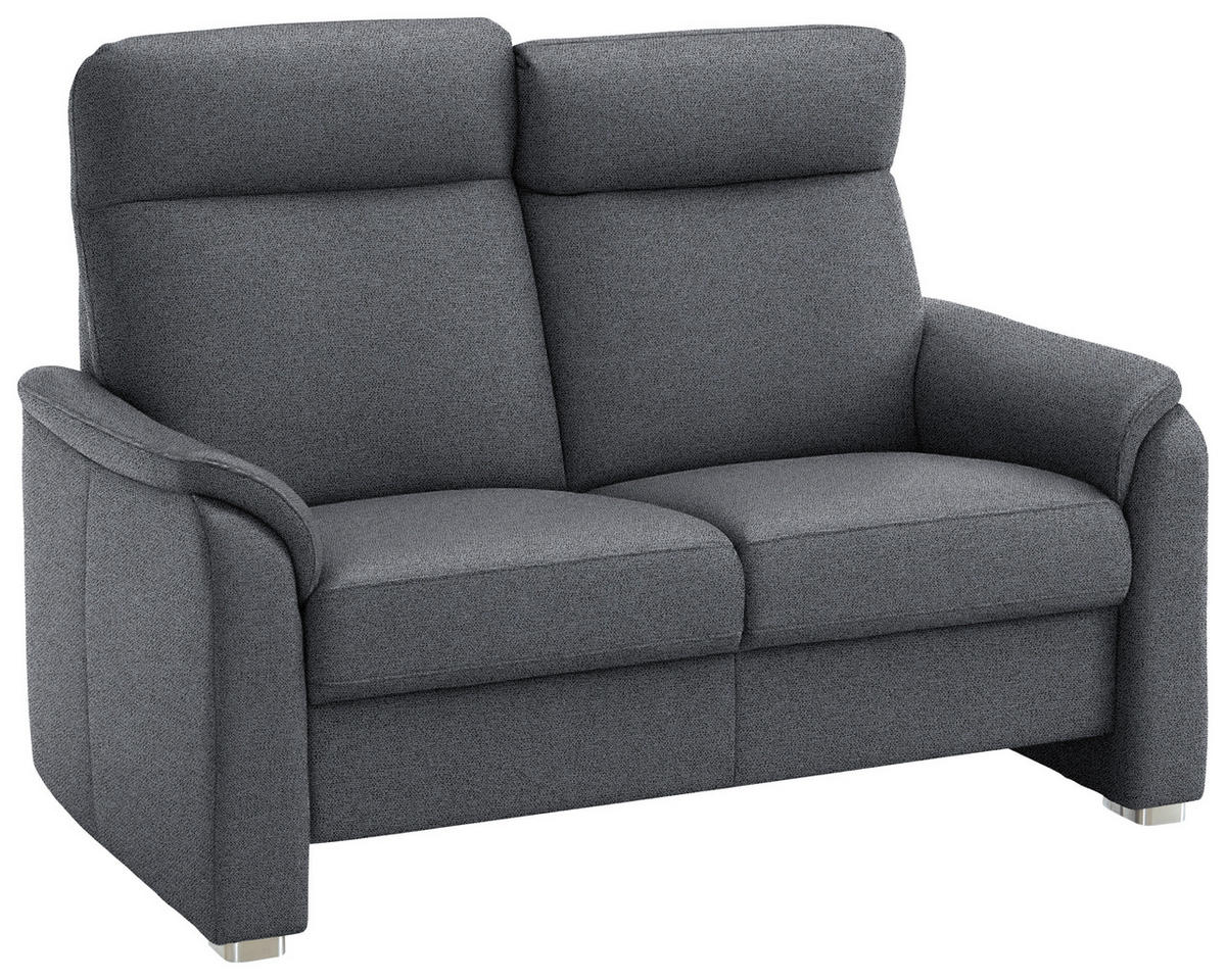 2-SITZER-SOFA  in Flachgewebe Anthrazit  - Anthrazit/Alufarben, KONVENTIONELL, Textil/Metall (156/107/95cm) - Beldomo Comfort