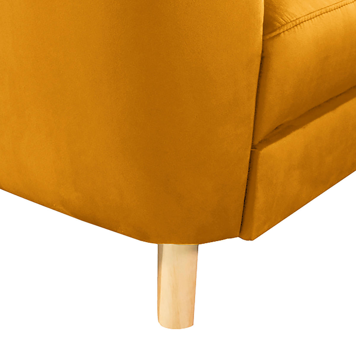 ECKSOFA - Gelb/Buchefarben, Design, Holz/Textil (236/190cm) - Livetastic