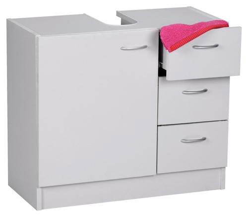WASCHBECKENUNTERSCHRANK 63/54/30 cm  - Weiss/Silberfarben, Basics, Holzwerkstoff/Kunststoff (63/54/30cm) - MID.YOU