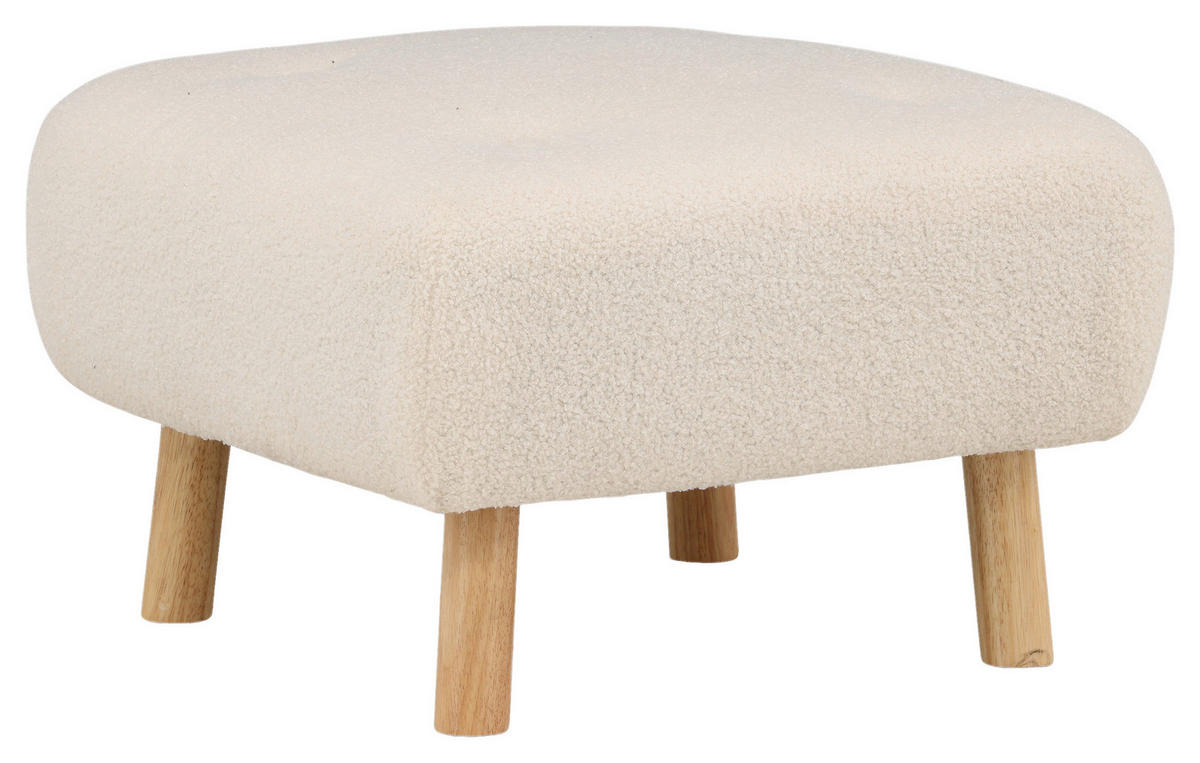 HOCKER in Holz, Textil Weiß  - Weiß, Design, Holz/Kunststoff (60/28/60cm) - Livetastic