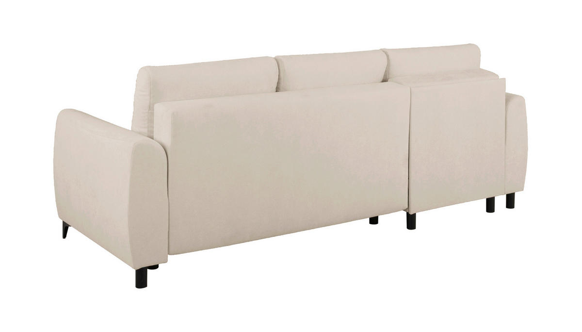 ECKSOFA Moli Taupe Bouclé  - Taupe/Schwarz, Design, Textil/Metall (236/148cm) - MID.YOU