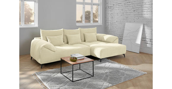 ECKSOFA in Cord Naturfarben  311/176 cm  - Schwarz/Naturfarben, KONVENTIONELL, Textil/Metall (311/176cm) - Carryhome