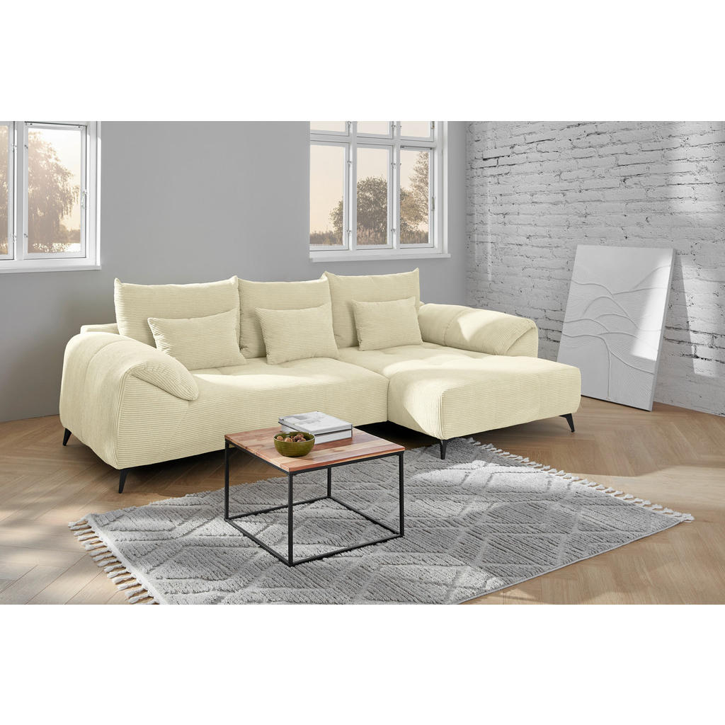 Thumbnail - Carryhome Ecksofa, Natur, Textil, 3-Sitzer, Füllung: Schaumstoff, Ottomane rechts, L-Form, 311x176 cm, Stoffauswahl, sei...