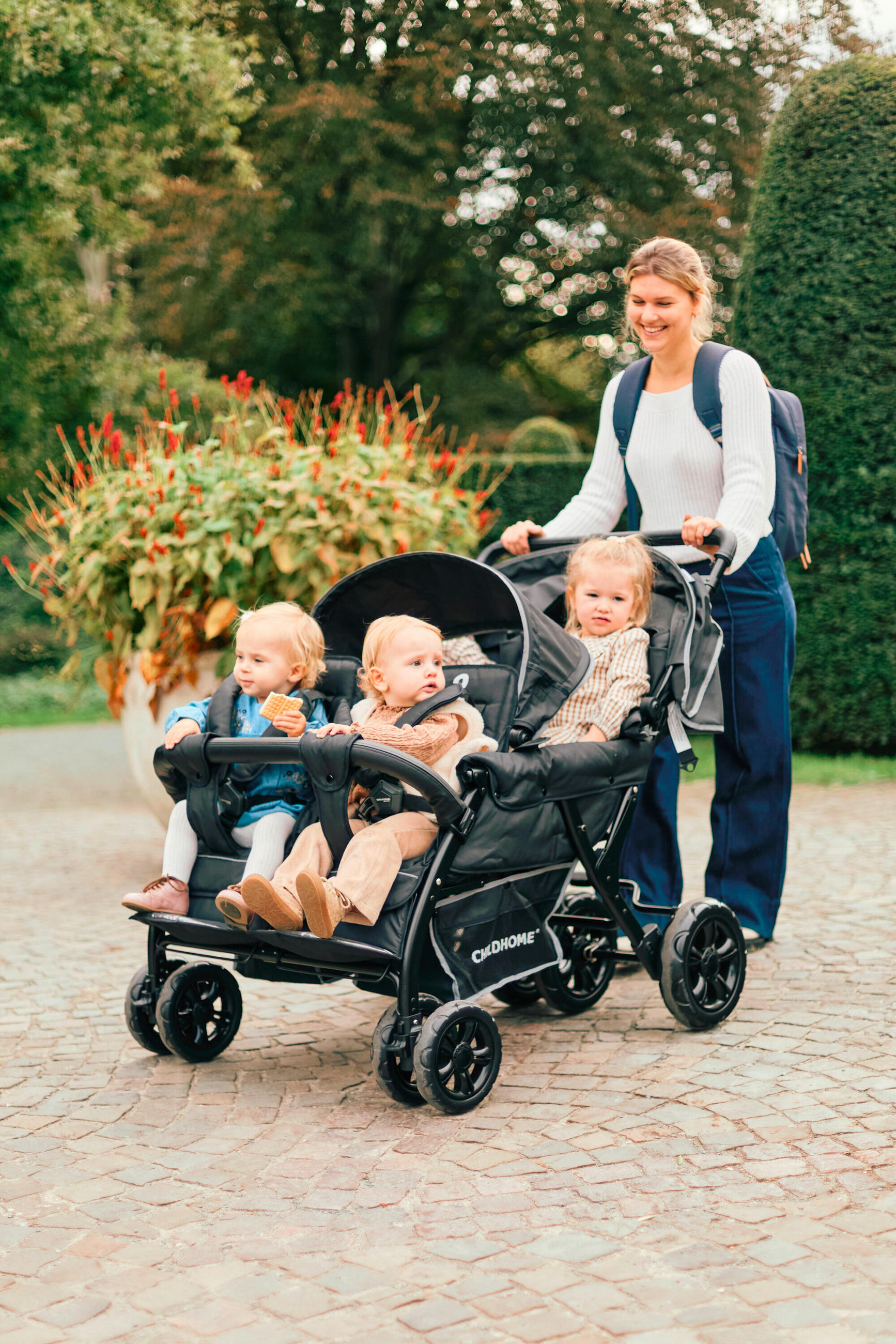 GESCHWISTERWAGEN  - Schwarz, Basics, Kunststoff/Metall (130/85/108cm) - Childhome