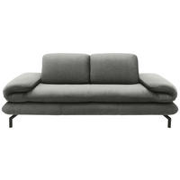 2-SITZER-SOFA Webstoff Grau  - Schwarz/Grau, Design, Textil/Metall (204 (264)/83 (110)/98cm) - LOOKS by W.Joop