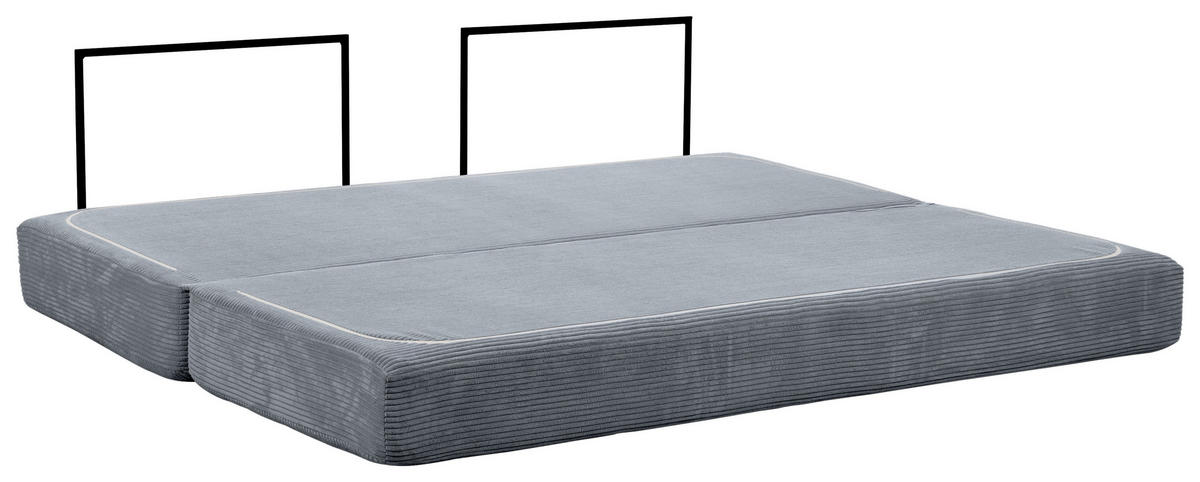 SCHLAFSOFA Cord Dunkelgrau  - Dunkelgrau, KONVENTIONELL, Textil/Metall (200/77/80cm) - Carryhome