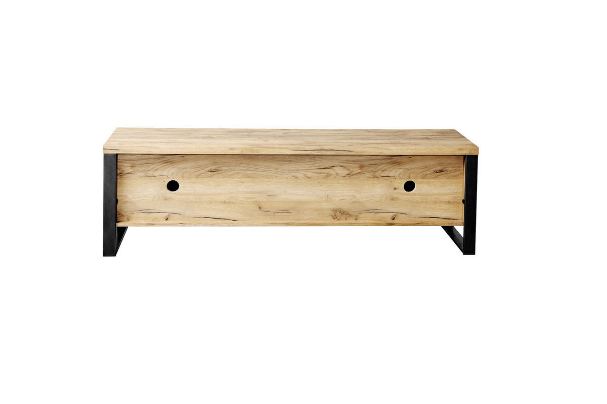 TV-ELEMENT - Eichefarben/Anthrazit, Design, Holzwerkstoff/Metall (152/45/40cm)