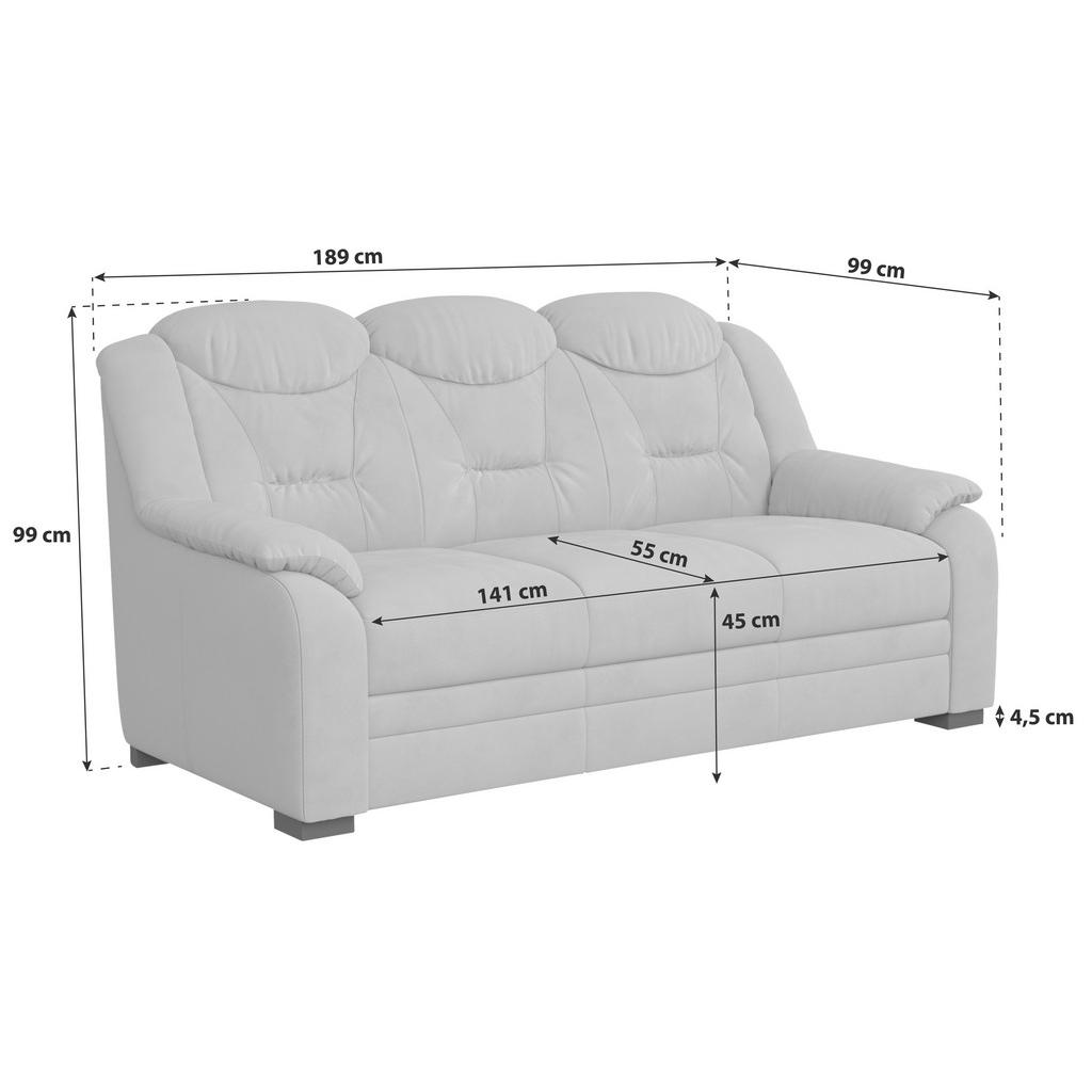 Thumbnail - Mid.you 3-Sitzer-Sofa, Anthrazit, Textil, 189x99x99 cm, Made in EU, Rücken echt, Armteil links, rechts, Wohnzimmer, Sofa...