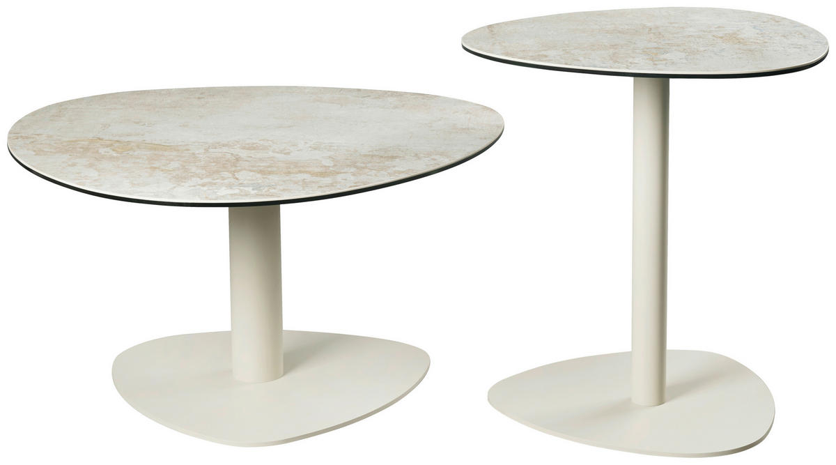 KONFERENČNÝ STOLÍK, sivá, taupe, kov, sklo, keramika, 74/74/38 cm - sivá/taupe, Design, kov/sklo (74/74/38cm) - Emilio Belluti
