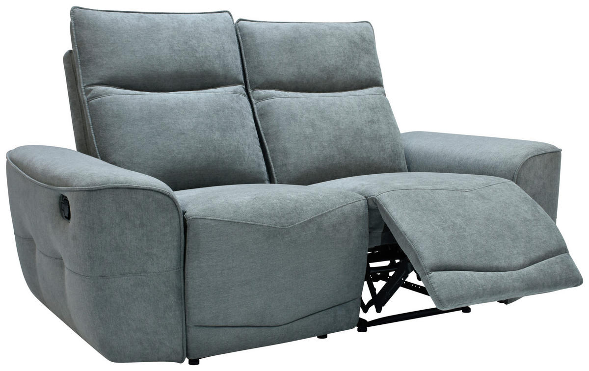 KÉTÜLÉSES KANAPÉ fém, műanyag, textil, faalapú anyag szürke  - fekete/szürke, Konventionell, műanyag/faalapú anyag (170cm) - Celina Home