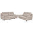 SITZGARNITUR Echtleder Hellgrau - Hellgrau, Design, Leder/Metall (212/180/94/95cm) - Natuzzi Editions