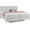 BOXSPRINGBETT 180/200 cm  in Hellgrau  - Chromfarben/Hellgrau, Design, Textil/Metall (180/200cm) - Welnova