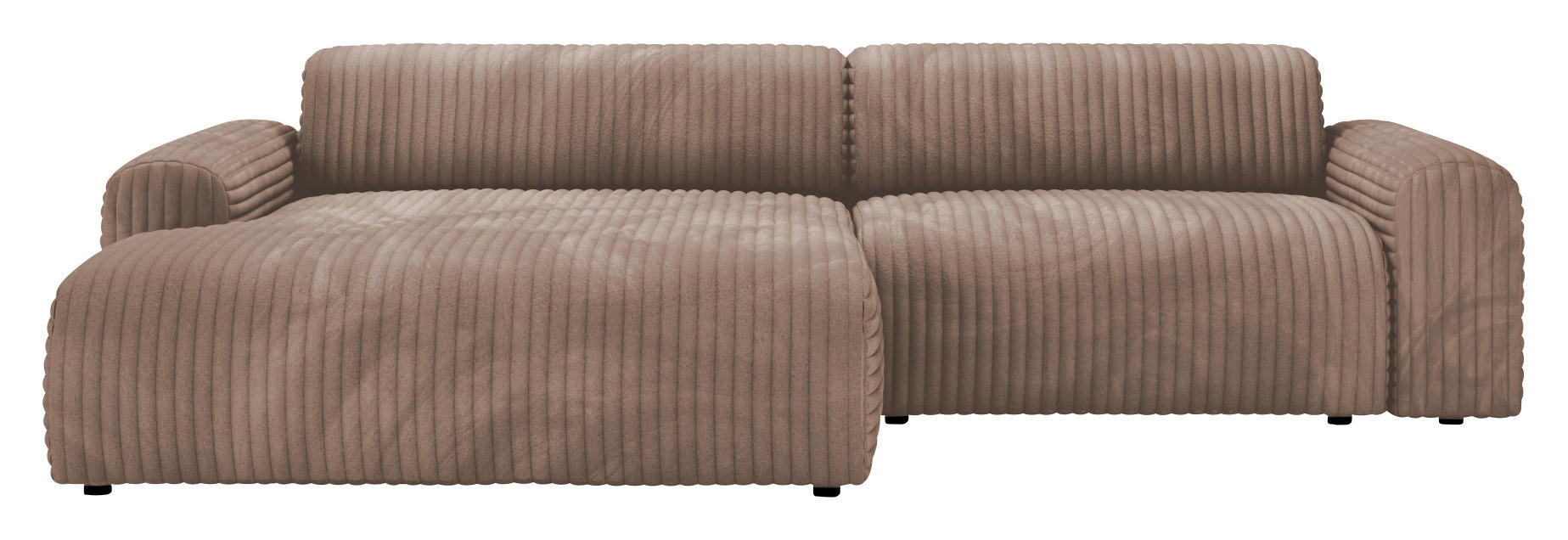ECKSOFA Cappuccino Cord  - Schwarz/Cappuccino, Design, Kunststoff/Textil (178/292cm) - home24