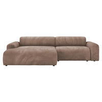 ECKSOFA Cappuccino Cord  - Schwarz/Cappuccino, Design, Kunststoff/Textil (178/292cm) - home24