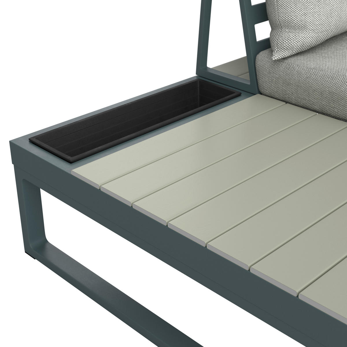 LOUNGEGARNITUR Aluminium  - Dunkelgrau/Beige, MODERN, Textil/Metall - Ambia Garden