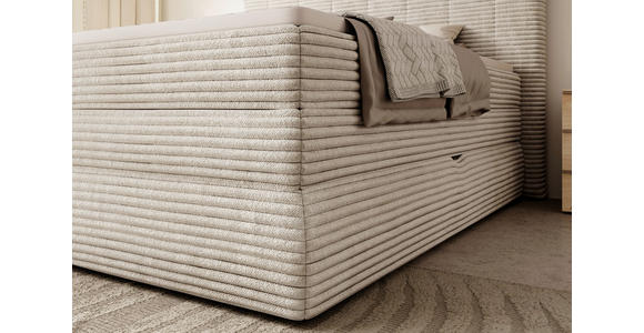 BOXSPRINGBETT 180/200 cm in Beige - Beige/Schwarz, Design, Kunststoff/Textil (180/200cm) - Esposa