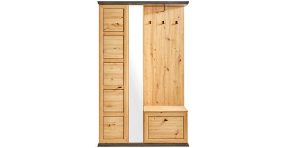 GARDEROBE  in 123/196,7/38,5 cm  - Dunkelgrau/Eiche Artisan, LIFESTYLE, Holzwerkstoff (123/196,7/38,5cm) - Hom`in