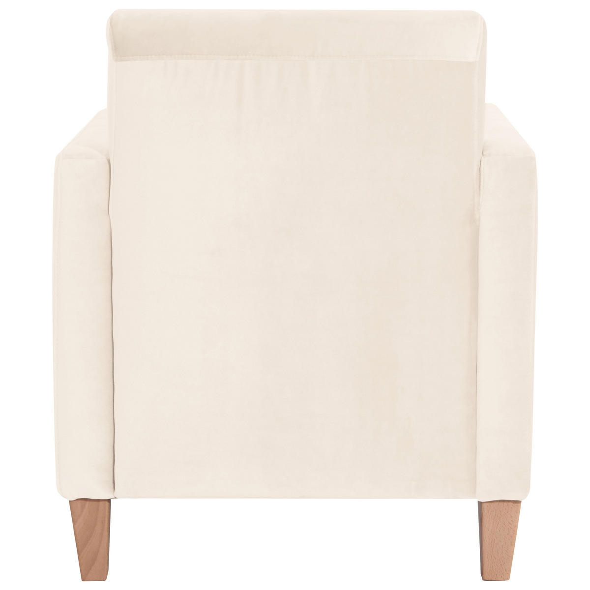 SESSEL Samt, Velours Creme    - Creme/Naturfarben, Design, Holz/Textil (71/81/70cm) - Max Winzer