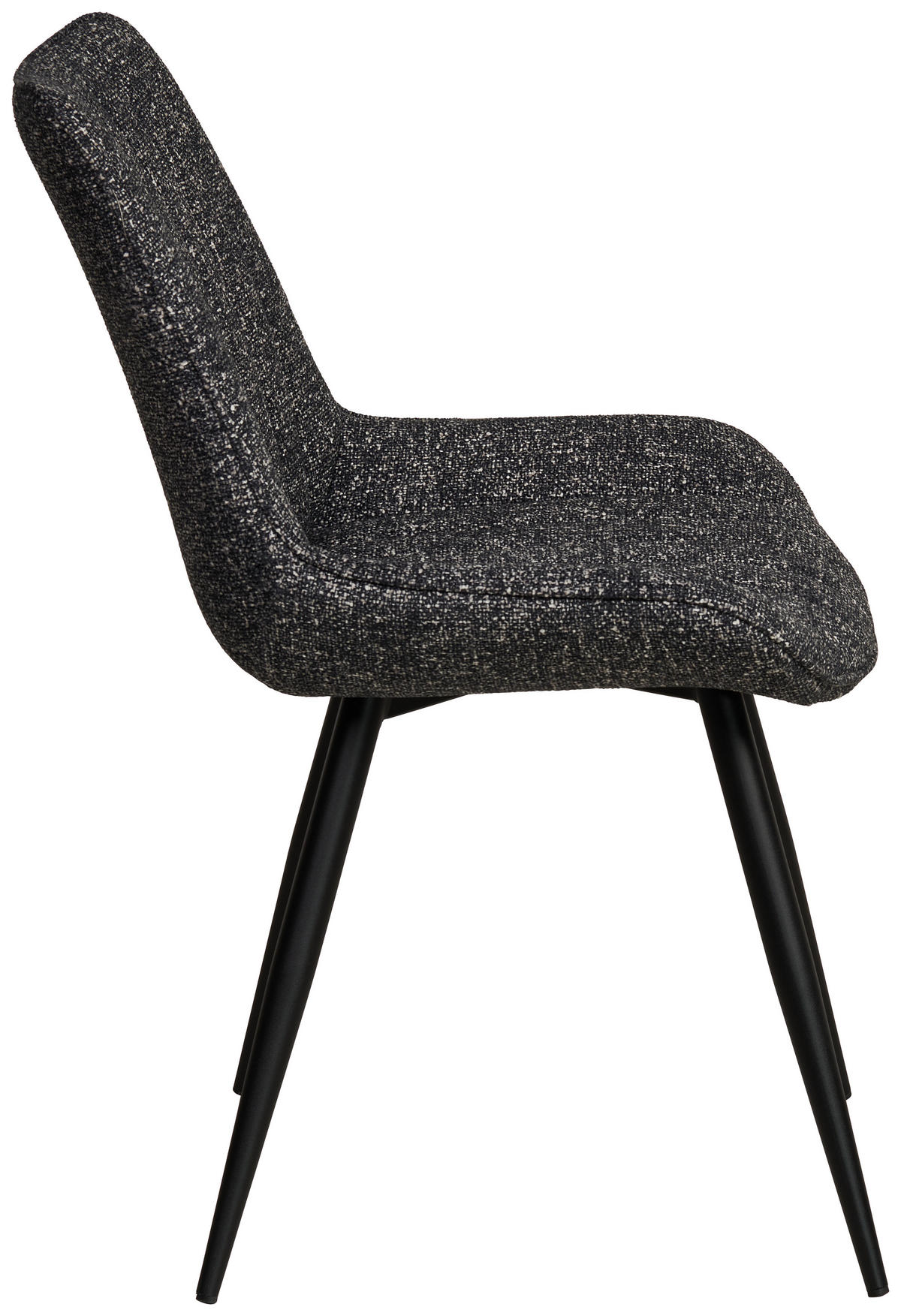 STUHL  in Eisen Leinenoptik Holz, Metall, Textil  - Anthrazit/Schwarz, KONVENTIONELL, Holz/Textil (54/88/61,5cm) - MID.YOU