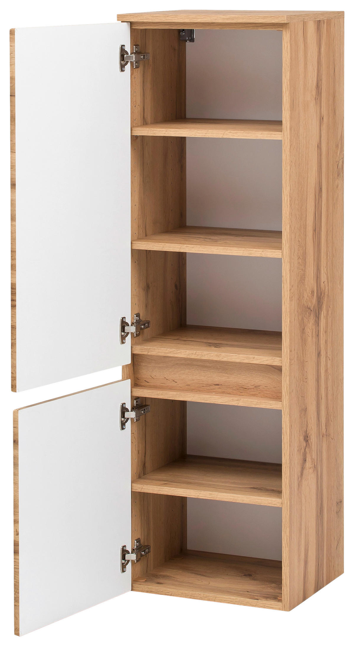 MIDISKÅP  - silver/ekfärgad, Klassisk, trämaterial/plast (40/130/35cm) - Held