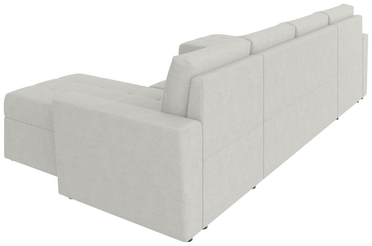 WOHNLANDSCHAFT TERMOLI Beige Jacquard  - Beige/Schwarz, Design, Kunststoff/Textil (155/296/155cm) - MID.YOU