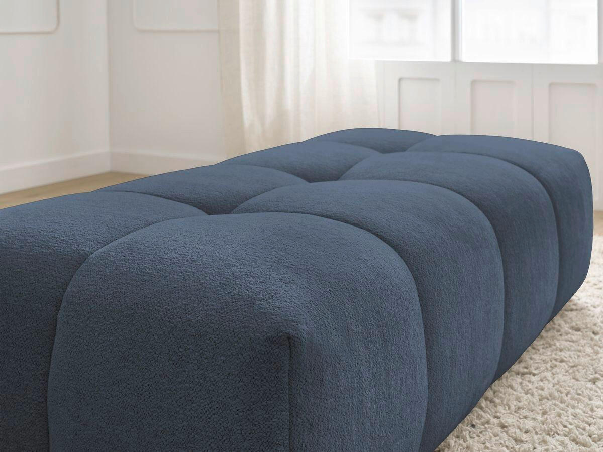 HOCKER EVEREST Flachgewebe Dunkelblau  - Schwarz/Dunkelblau, MODERN, Kunststoff/Textil (166/100/40cm)