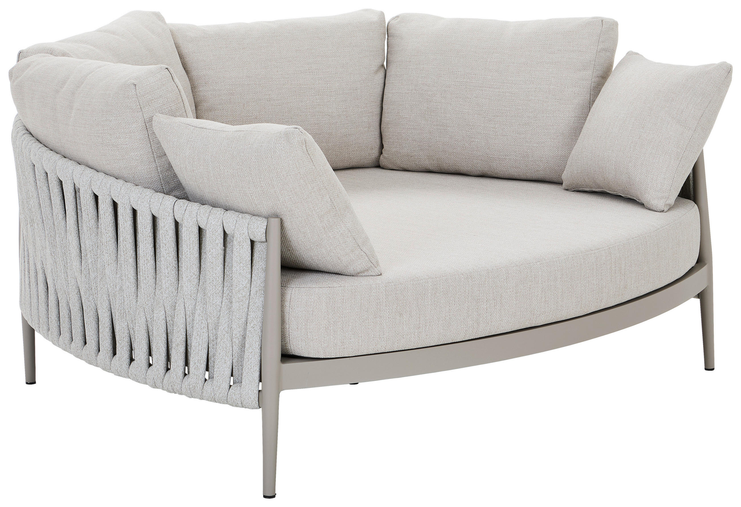 LOUNGEBETT 165/69/144 cm Aluminium  - Beige, Design, Textil/Metall (165/69/144cm) - Amatio