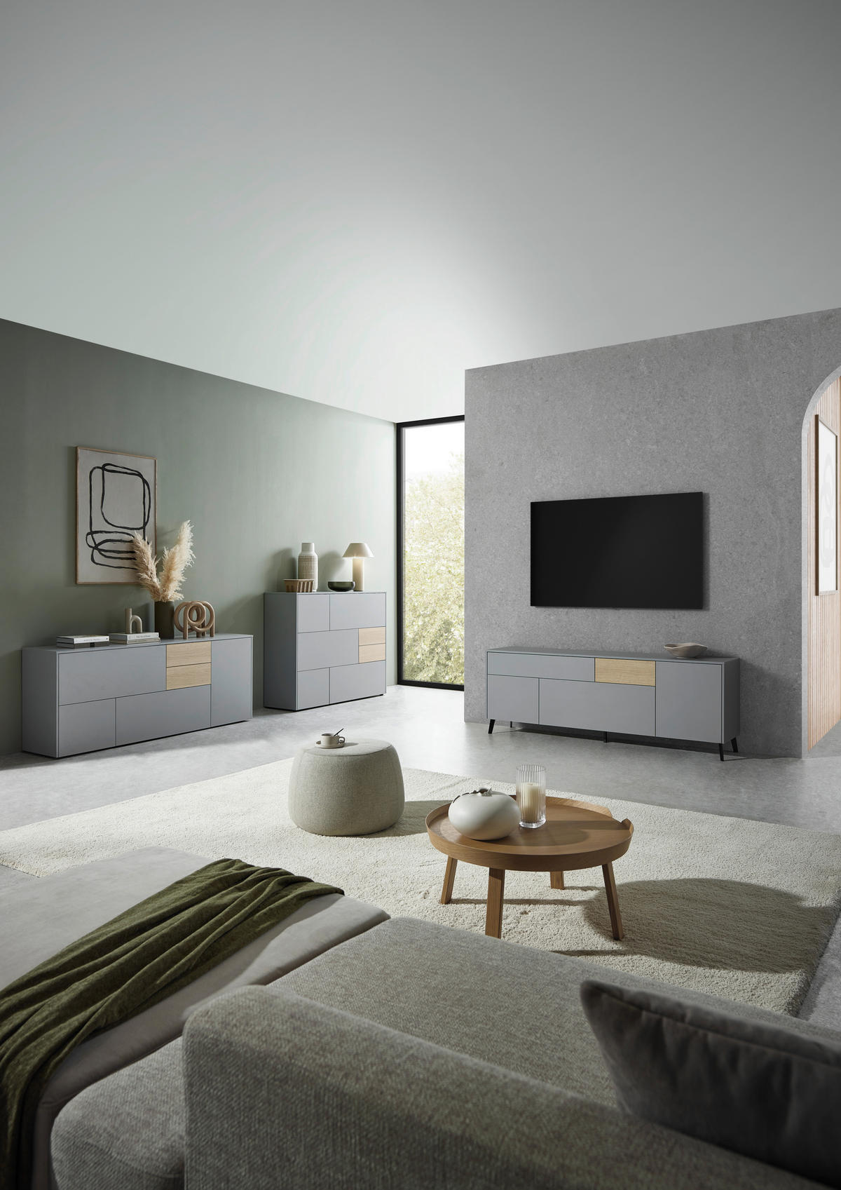 HIGHBOARD  in 139/109/41 cm  - Eichefarben/Schwarz, Design, Holzwerkstoff/Kunststoff (139/109/41cm) - Voleo