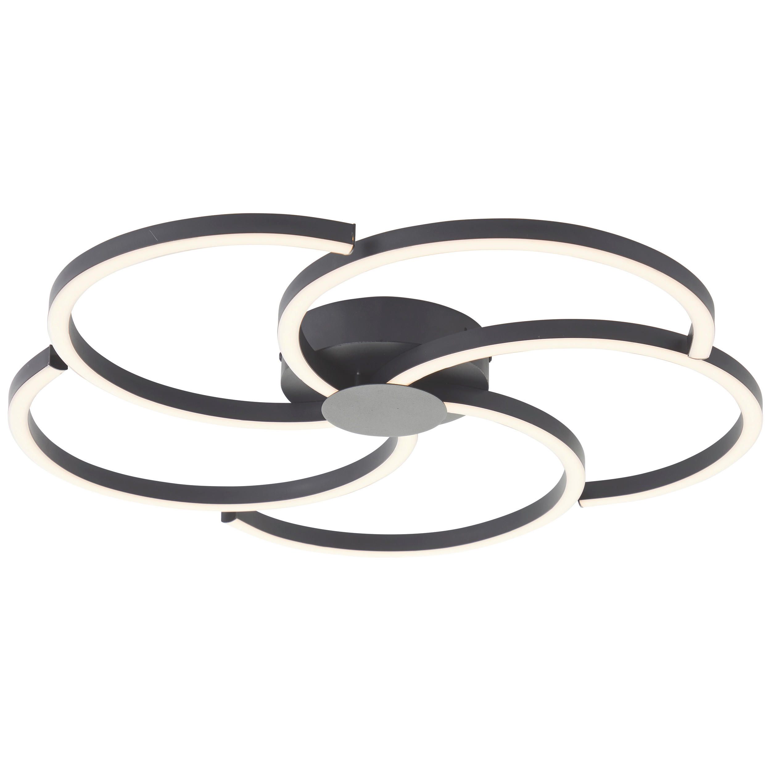 LED-DECKENLEUCHTE  57/6 cm    - Schwarz, Design, Kunststoff/Metall (57/6cm) - Brilliant