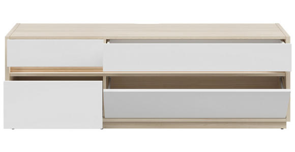 TV-ELEMENT Weiß, Eichefarben 173,5/58,2/42 cm - Eichefarben/Schwarz, KONVENTIONELL, Holzwerkstoff/Kunststoff (173,5/58,2/42cm) - Hom`in