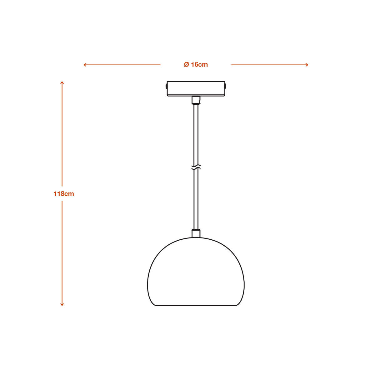 PENDELLEUCHTE 16/118 cm  - Weiß, Basics, Stein/Metall (16/118cm) - Ledvance
