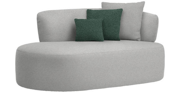 RÉCAMIERE  in Plüsch Grau, Dunkelgrün  - Dunkelgrün/Schwarz, MODERN, Kunststoff/Textil (166/86/105cm) - Hom`in