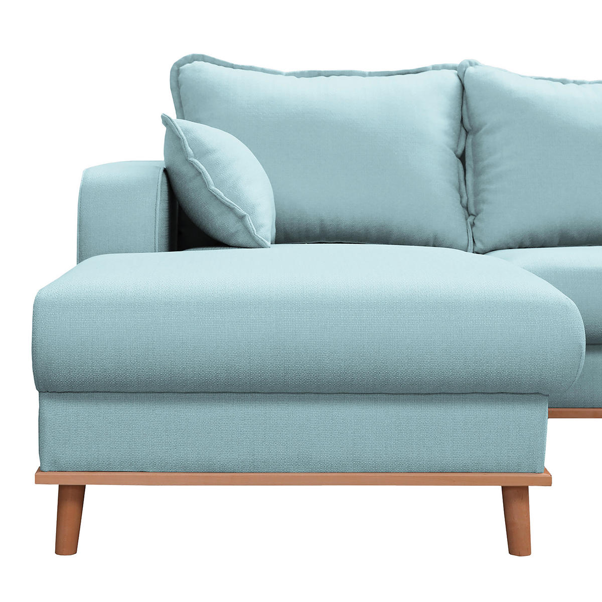 WOHNLANDSCHAFT Hellblau  - Wengefarben/Hellblau, Design, Holz/Textil (170/296/167cm) - Livetastic